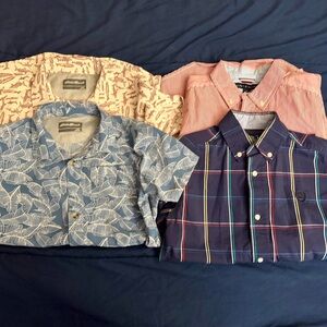 2 Eddie Bauer short sleeve shorts plus 2 button down shirts name brand